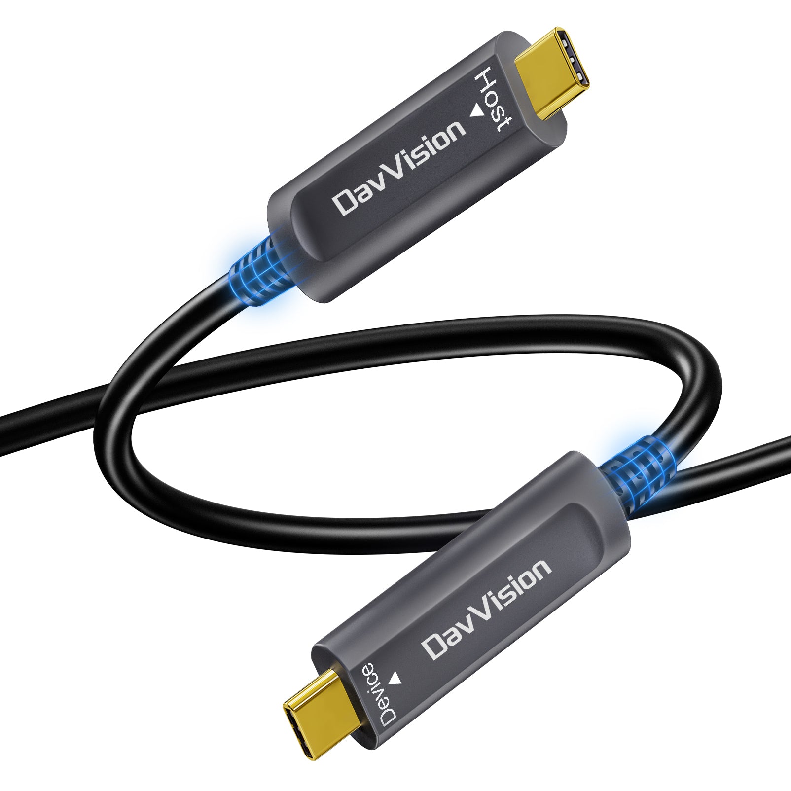 USB C Fiber Optic Cable 33 FT-100FT, 10Gbps USB 3.2 Gen2 Active USB C Cable