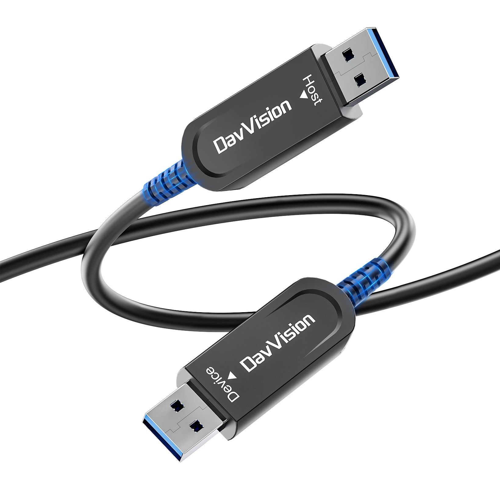 USB A to USB A Cable 33 FT-50FT, Fiber Optic USB Cable Male to Male