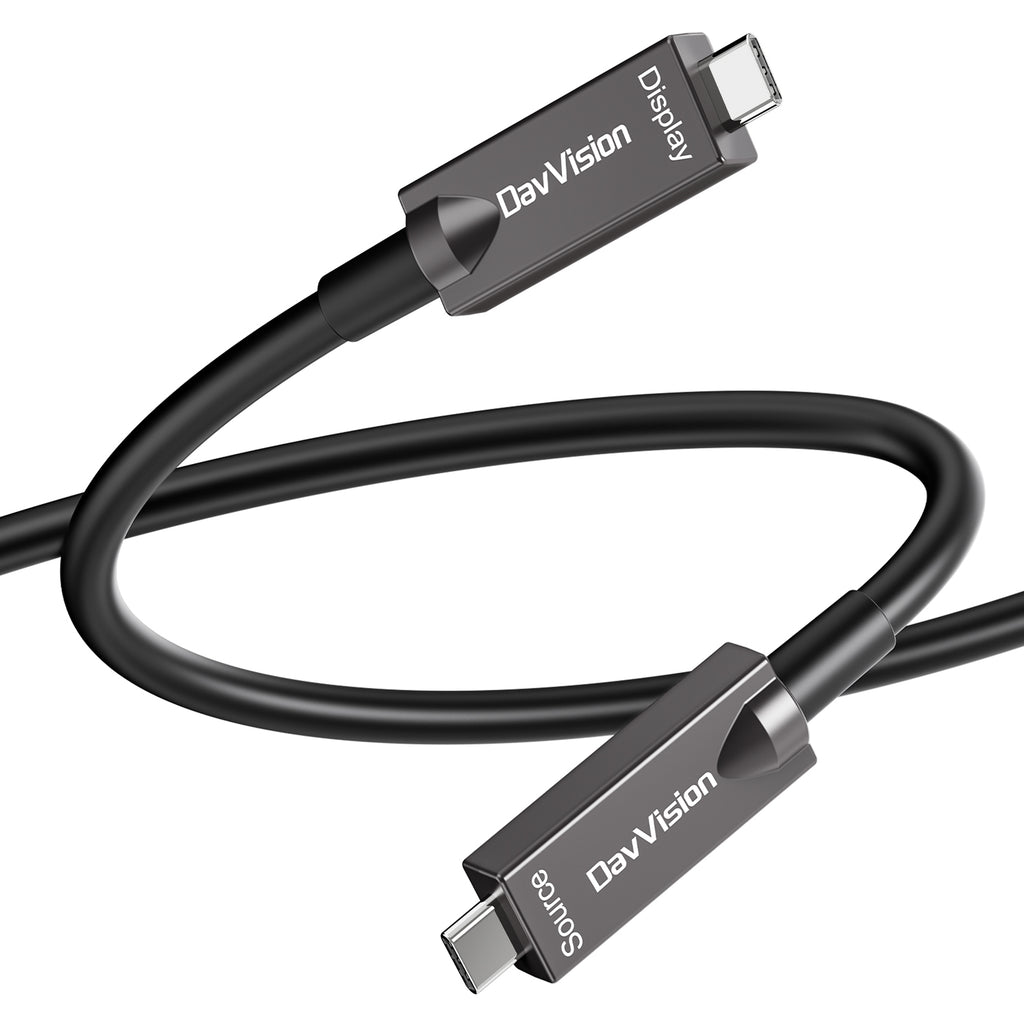 Full-Featured USB C Fiber Optic Video Cable 33FT-50FT, Support 10Gbps,PD 60W,4K@60Hz