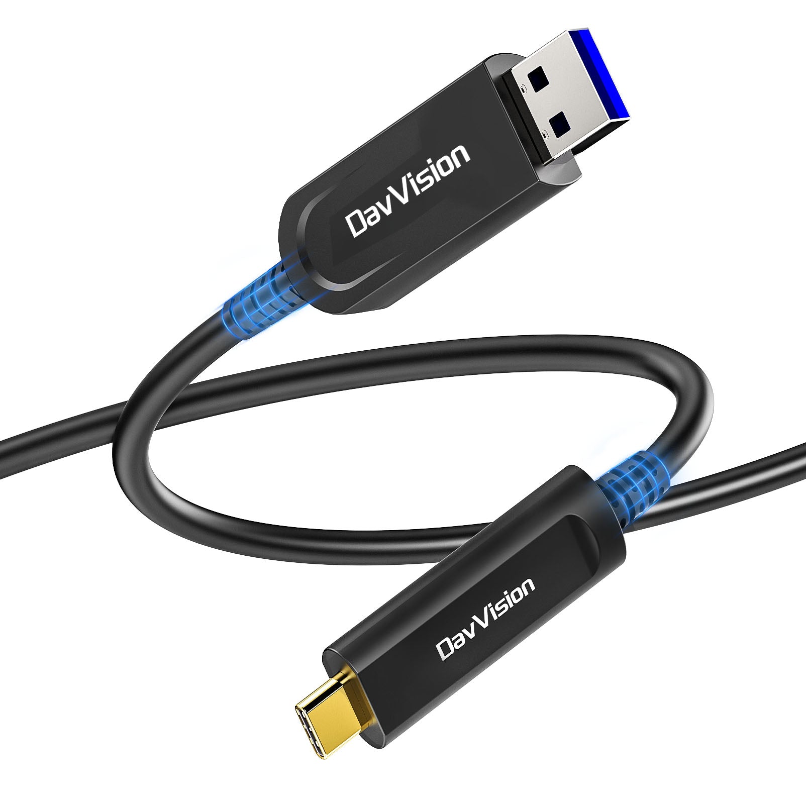 USB A to USB C Fiber Optic Cable 33FT-100FT,10Gbps USB 3.2 Gen2 Extension Cable