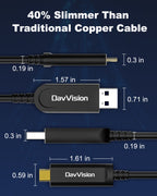 USB A to USB C Fiber Optic Cable 33FT-100FT,10Gbps USB 3.2 Gen2 Extension Cable
