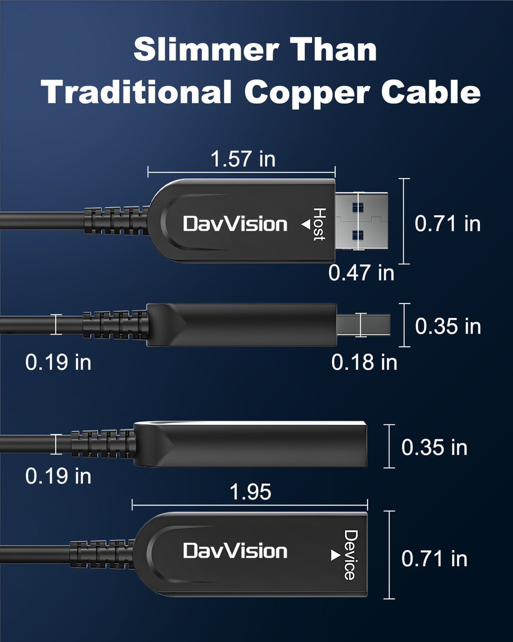 USB 3.2 Extension Cable 33 FT-50FT, Fiber Optic USB Cable 10Gbps Male to Female
