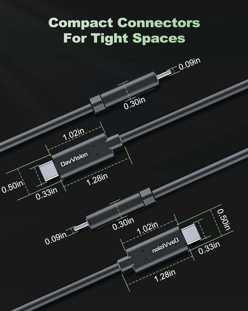 DavVision USB C Fiber Optic Cable 16.4FT Bidirectional Transmission, 10Gbps&PD 60W USB 3.2 Gen2 Tether Cable for Canon/Sony/Nikon,Ultra Slim & Soft for 4K Camera,Webcam,VR/AR,Video Conference