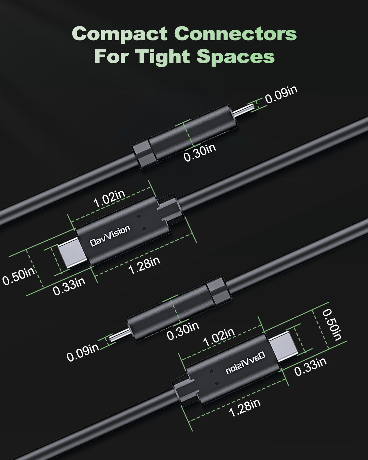 DavVision USB C Fiber Optic Cable 16.4FT Bidirectional Transmission, 10Gbps&PD 60W USB 3.2 Gen2 Tether Cable for Canon/Sony/Nikon,Ultra Slim & Soft for 4K Camera,Webcam,VR/AR,Video Conference