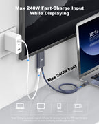 USB C to HDMI Cable with 240W PD Fast Charging 3.3-10FT