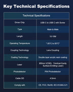 USB C Fiber Optic Cable with Side Screw Lock 33 FT-50FT, 10Gbps USB 3.2 Gen2 Active USB C Cable